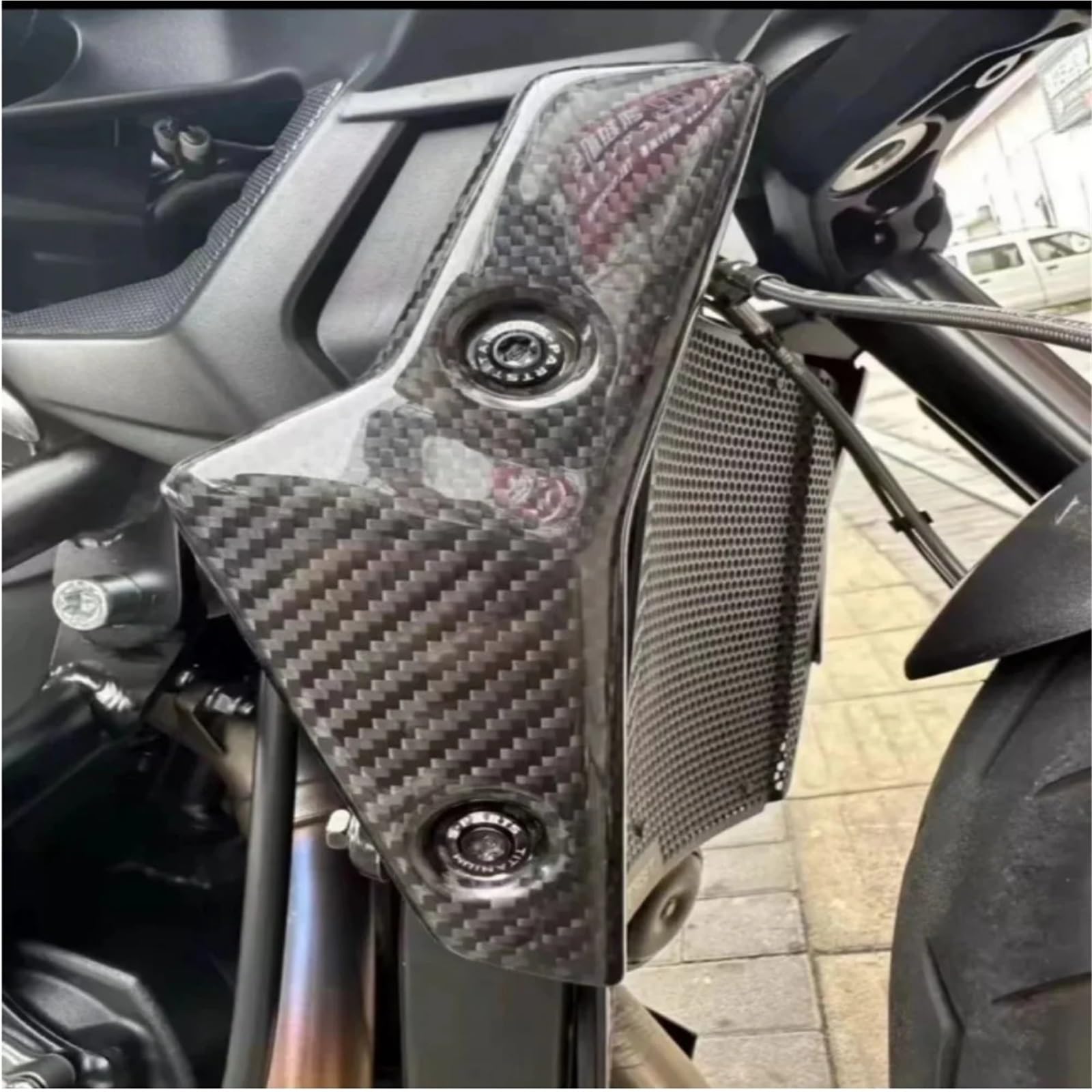 Motocykl Przednia Osłona Chłodnicy Osłony Chłodnicy, Panele Boczne, Pasujące Do Motocykla Triumph Street Triple 765 RS 2018-2023, W Pełni Suche, Z Włókna Węglowego Akcesoria Motocyklowe