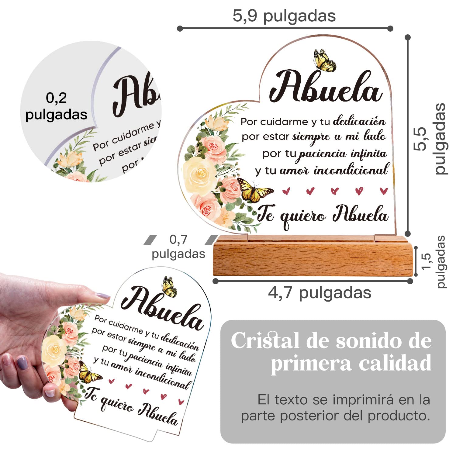 Tía Acrílico Corazón Placa Placas Y Carteles Decorativos Adornos