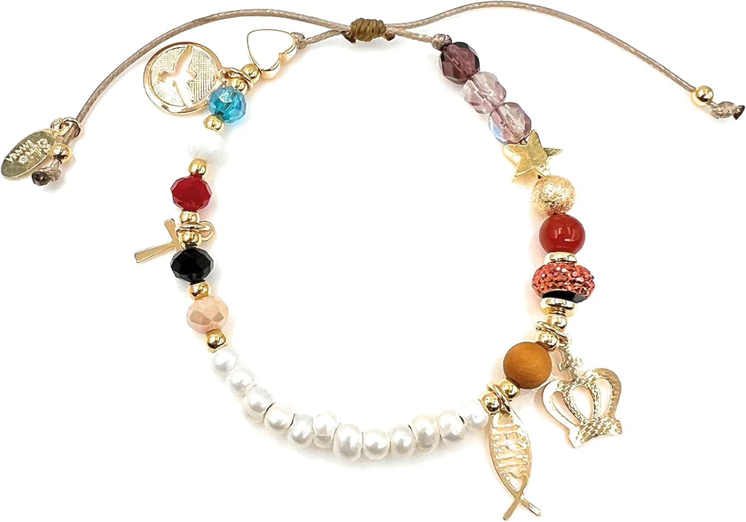 SIFRIMANIA Story of Jesus Christ Life Stretch Charms Beads Journey of Faith Handmade Bracelet for Women