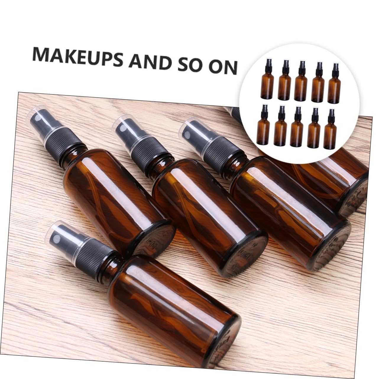 Nachfüllbare Sprühflasche 50ml aus Glas Braun 8 Stück Weihnachten Party