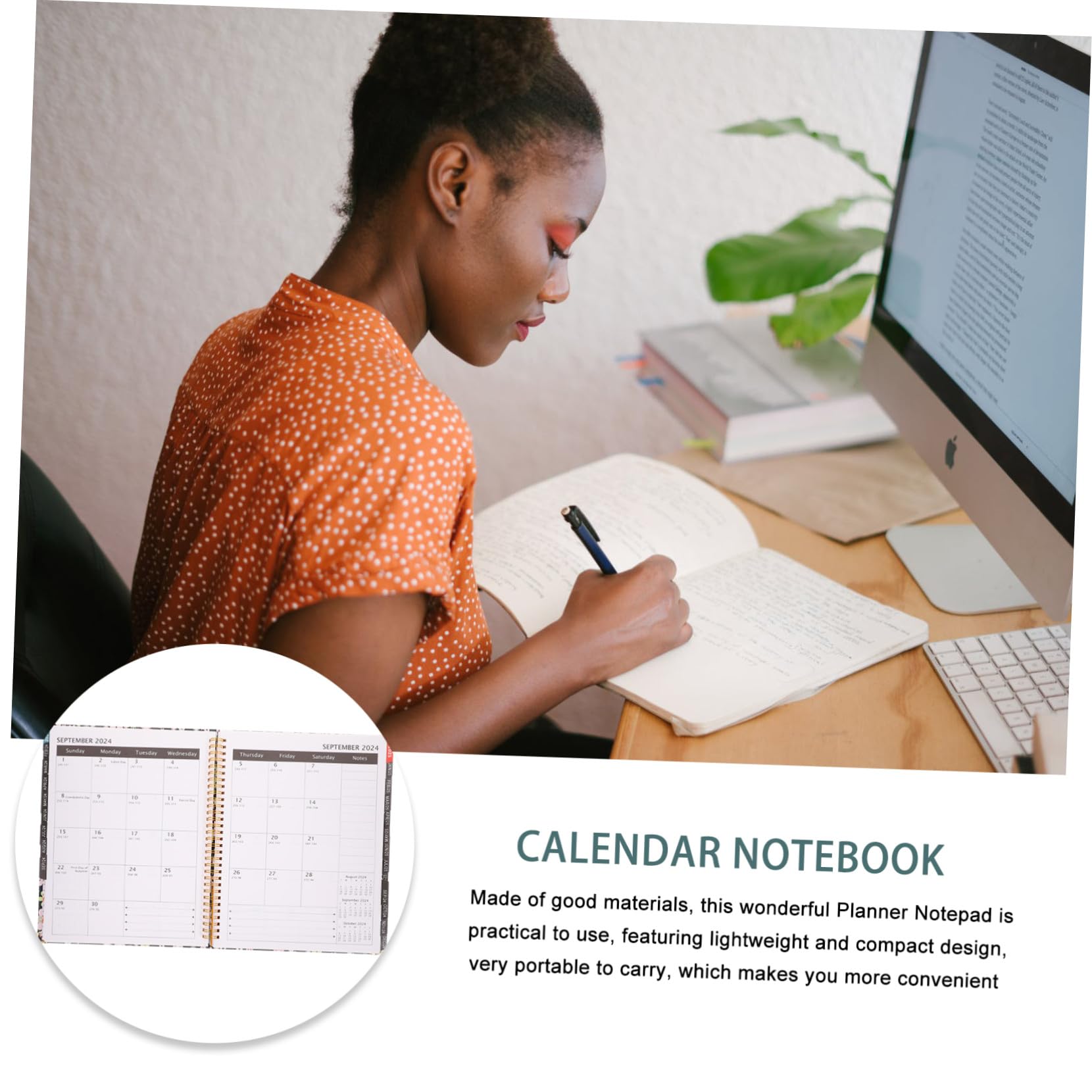 Planner Mensile Diario Agenda Settimanale Portatile per Ufficio Studenti Insegnanti con Calendario Inglese per Organizzazione Quotidiana