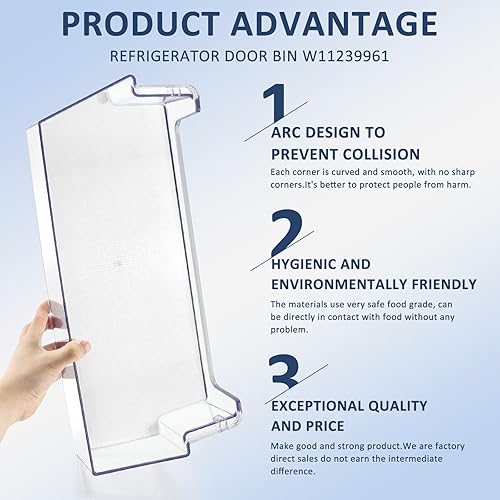 Miniatura 5 de W11239961 W10900538 Contenedor para puerta de refrigerador Compatible para puerta de refrigerador Whirlpoolestantes de puerta de frigorífico