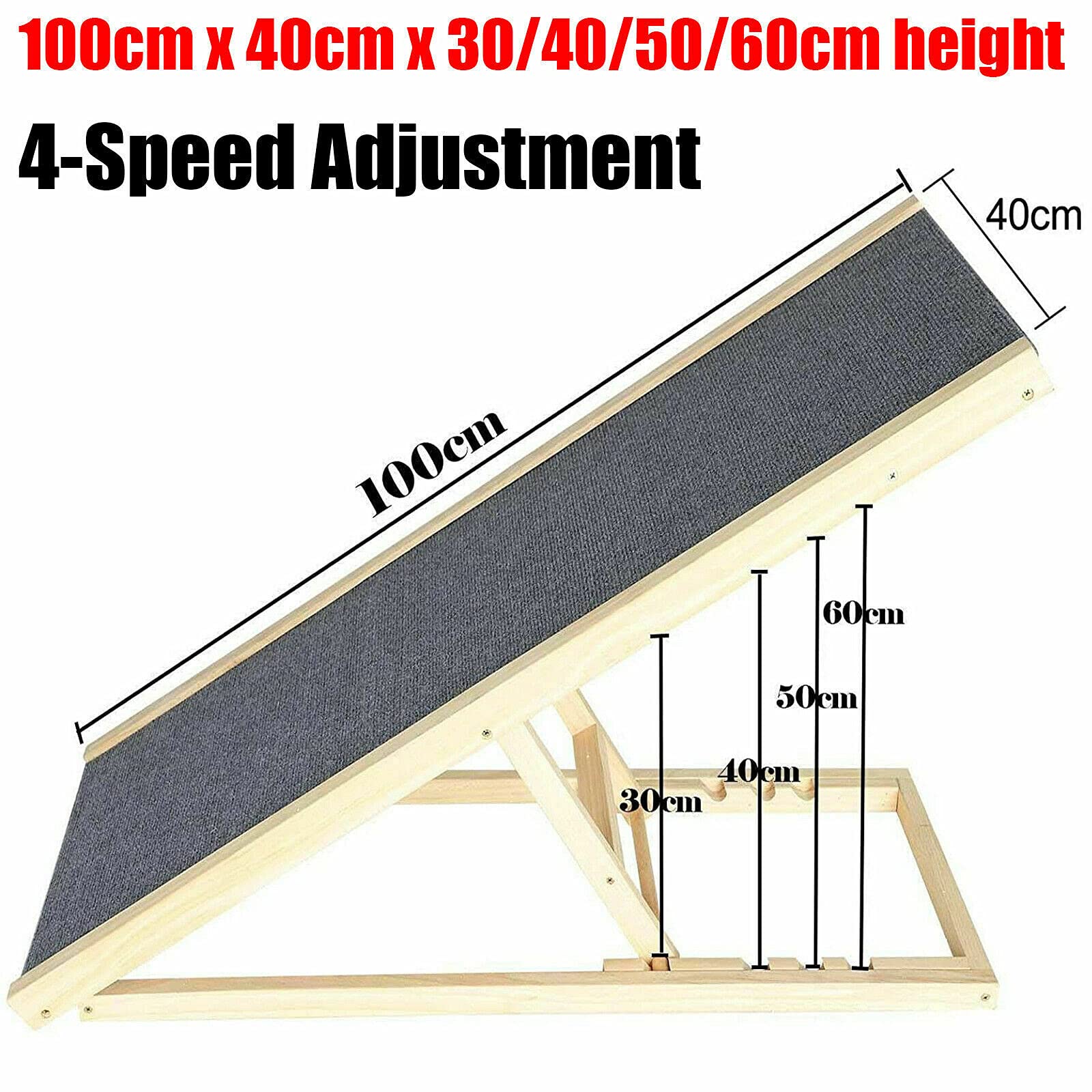 Rampa Pieghevole Per Cani Fino 150kg - Regolabile In 4 Altezze, Antiscivolo, Per Auto E Divano - Foto 6