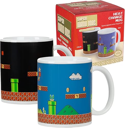 Taza de super Mario Bros Paladone, taza que cambia con calor, edición de coleccionistas