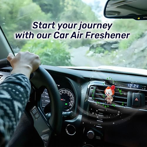 Miniatura 6 de GENANY Ambientador de coche de resina 3D de película de terror de personaje de payaso, ambientadores de coche espeluznantes, ambientadores de aire