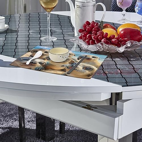 Miniatura 4 de Sea Lion Snap Placemats Set of 6 Resistant Table Mats Washable Place Mats for Dinner Party Table Decoration