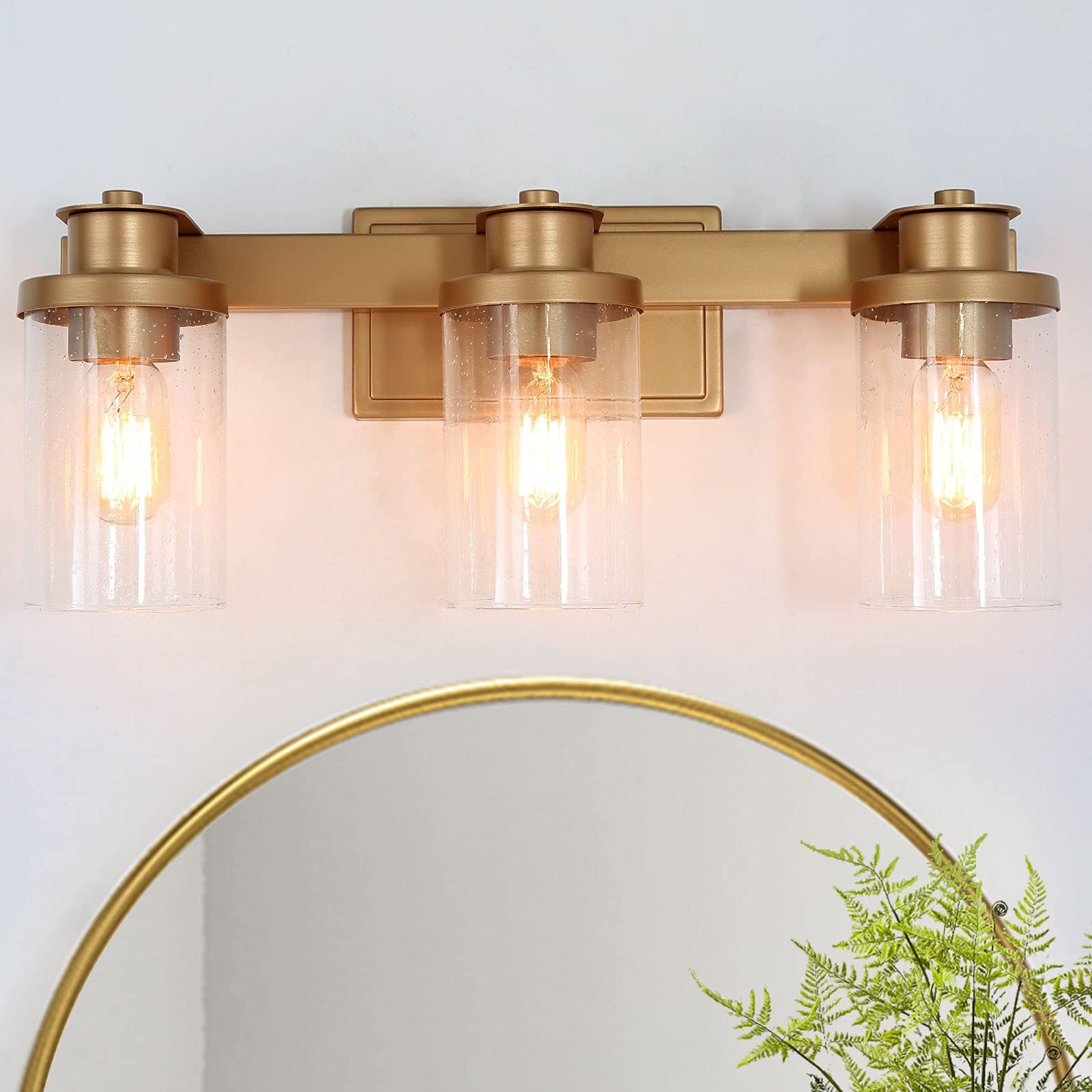 Amazon.com: KSANA Modern Bathroom Light Fixtures, Gold Bathroom Vanity Light, 3-Light Gold ...