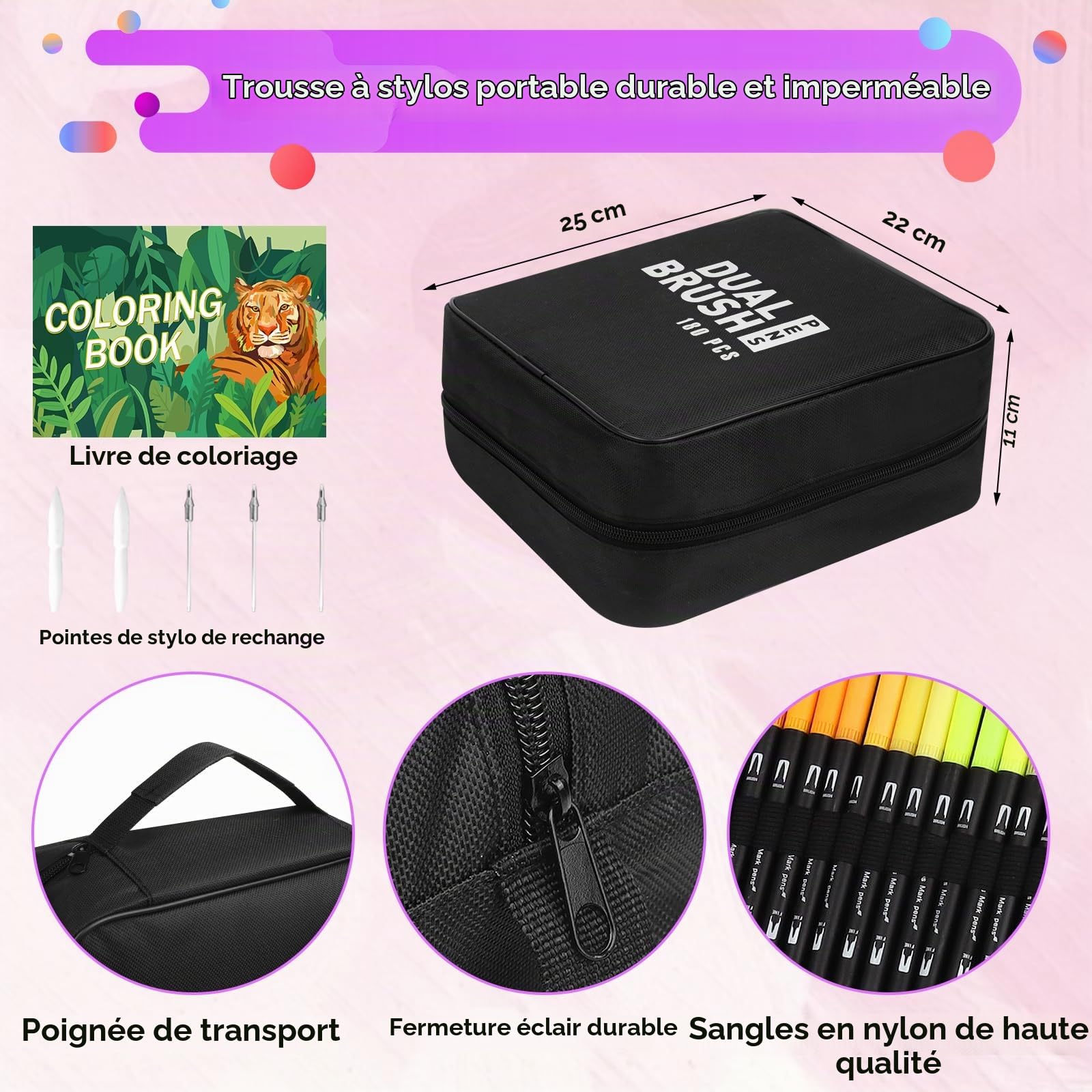 192 Couleur Feutres Coloriage Adulte Double Pointe Fine & Pincea9