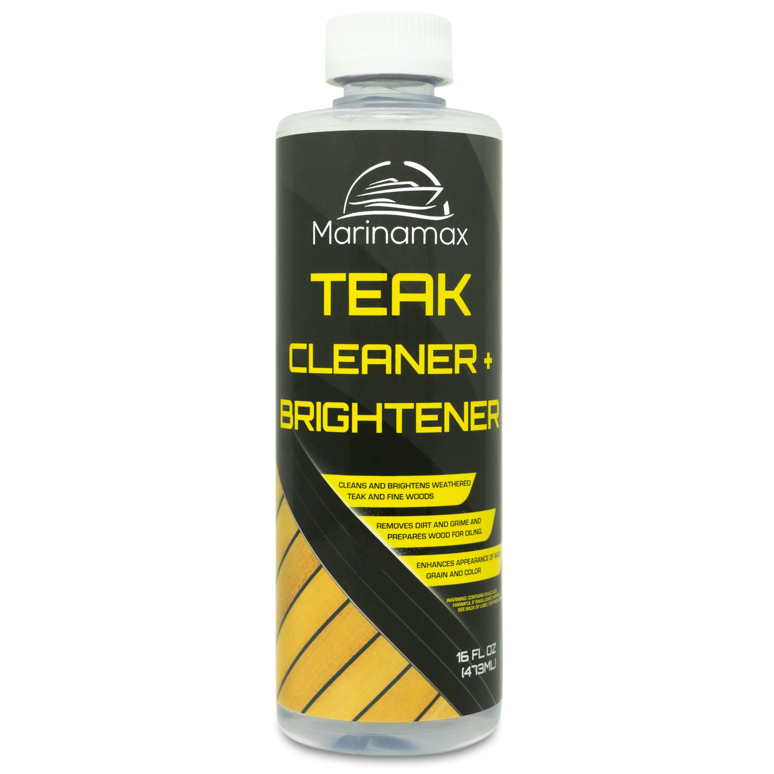Marinamax Teak Brightener + Cleaner | For Weathered, Gray, and Black Teak and Fine Wood | Prepares Teak For Teak Oil Application