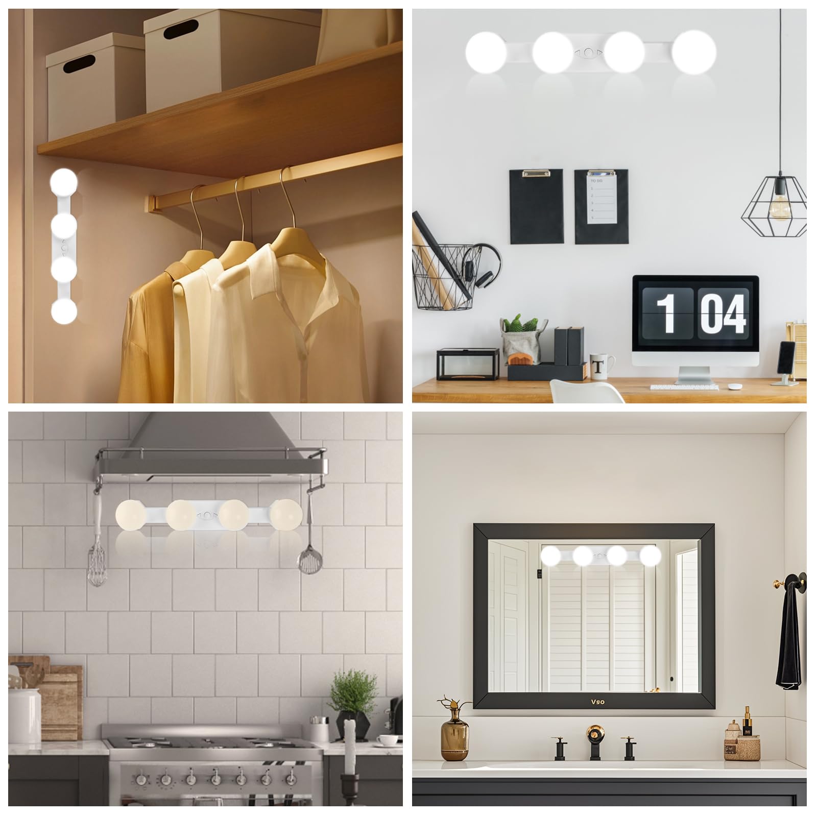 Lampa LED do lustra, przyciemniana lampka do makijażu na baterie, przenośna lampa do makijażu, regulowane oświetlenie, lampa do lustra kosmetycznego, do toaletki, łazienki, lustra