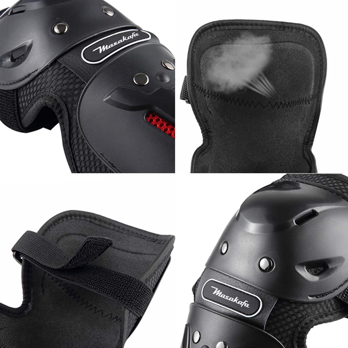 Equipaggiamento Protettivo per Moto Ginocchiere Motocross Supporto per Gomito Protezione Congiunta A Prova di Vento Caldo Knee Guard, 4 PCS