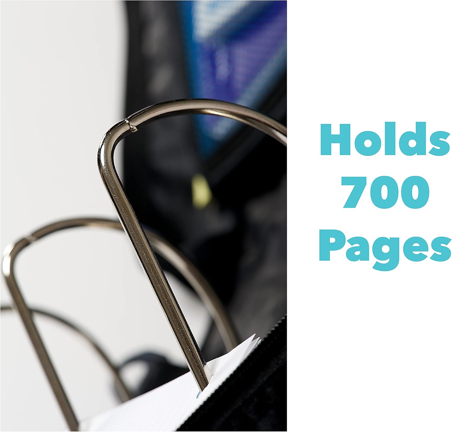 Case-it King Sized Zip Tab School Zipper Binder | 4-Inch D-Rings, 800 Sheet Capacity, 5-Subject Expanding File Folder, Multiple Pockets & Storage Organizer, Shoulder Strap | D-186 Blue | 4 Pack