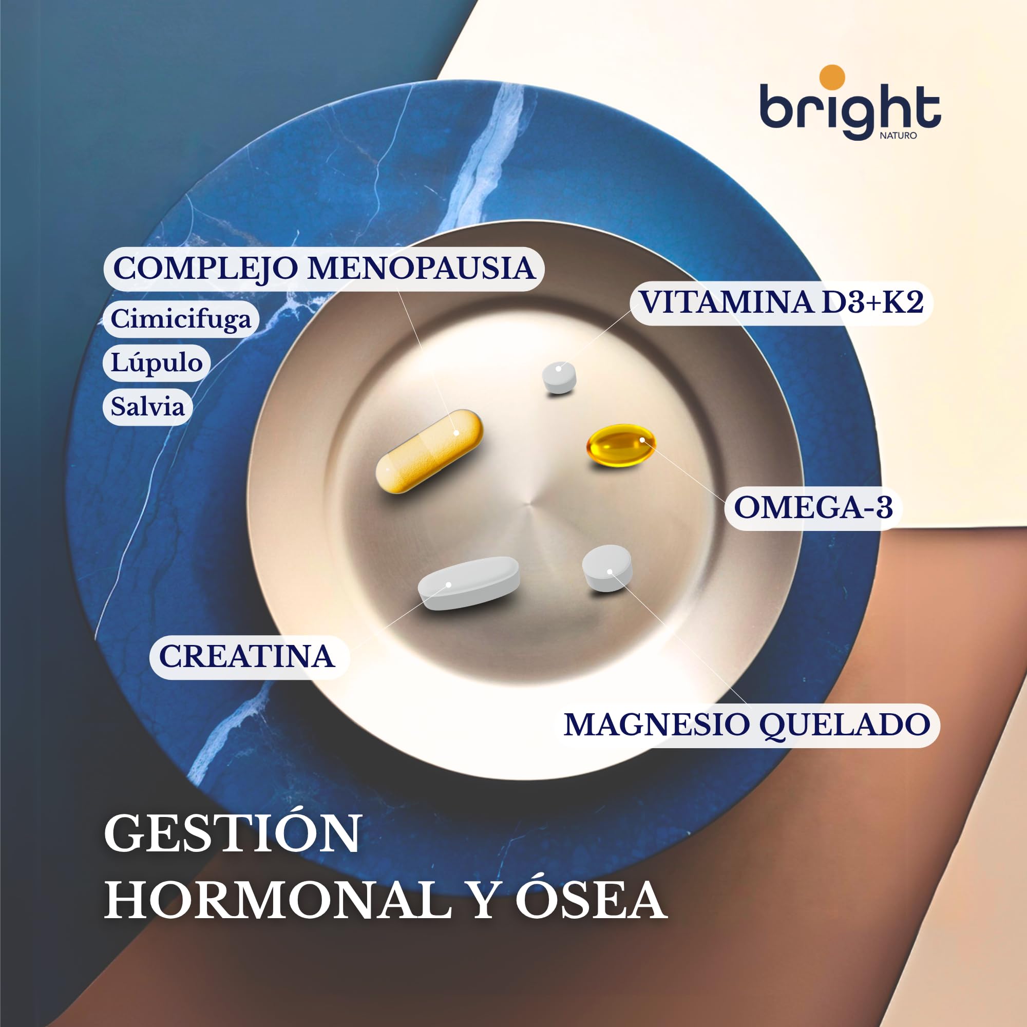 Omega 3 TG, Magnesio, Vitamina D3 y K2 4000, Creatina Monohidrato, Complejo para la Menopausia - SmartAbsorb™ | para la inmunidad, la salud ósea y la energía | 28 sobres diarios