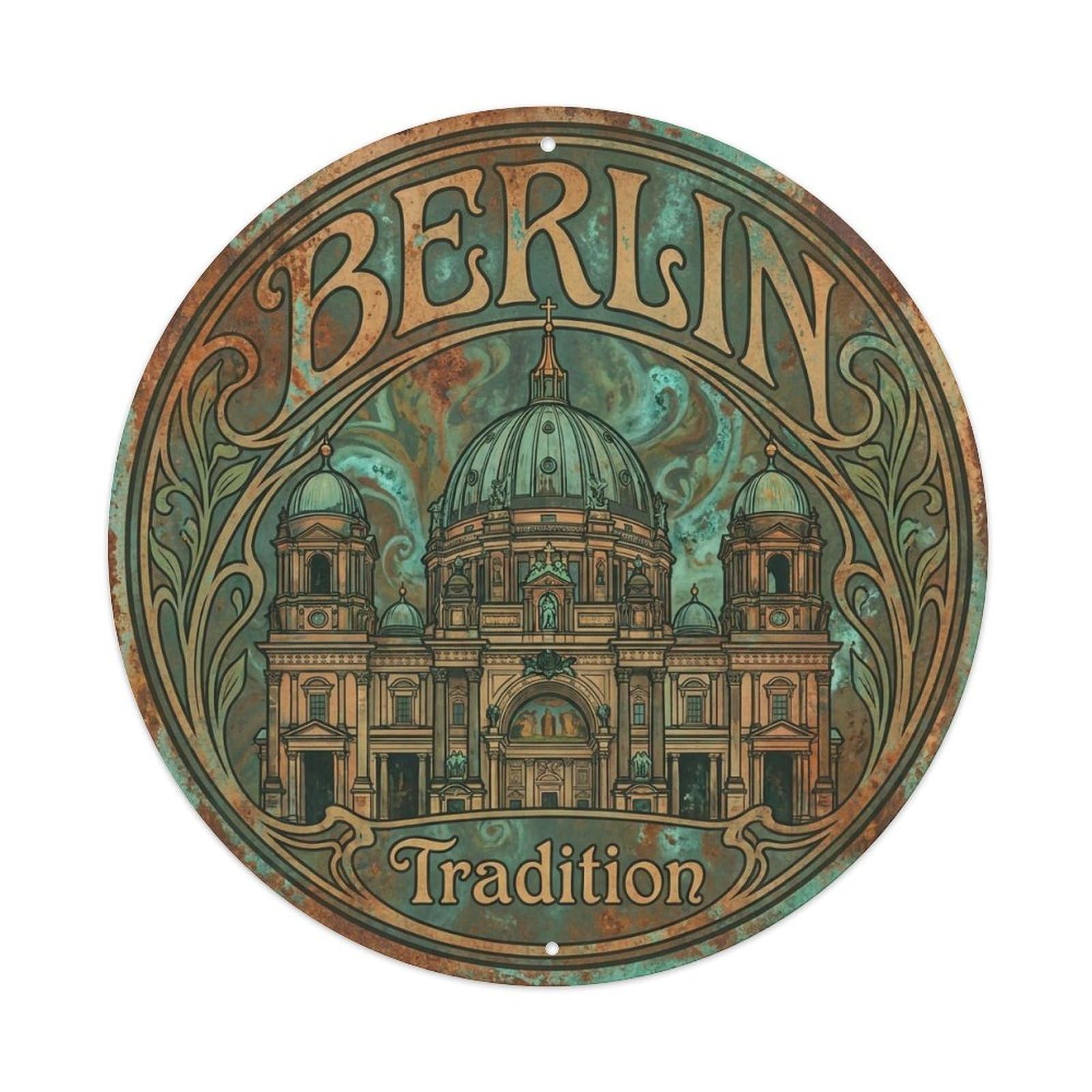 Vintage Travel Berlin Germany Legacy Metal Tin Sign