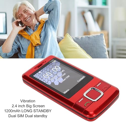 Miniatura 4 de GLOGLOW Teléfono deslizante desbloqueado, pantalla HD de 2.4 pulgadas, teléfono celular desbloqueado para personas mayores de 100 a 240 V para