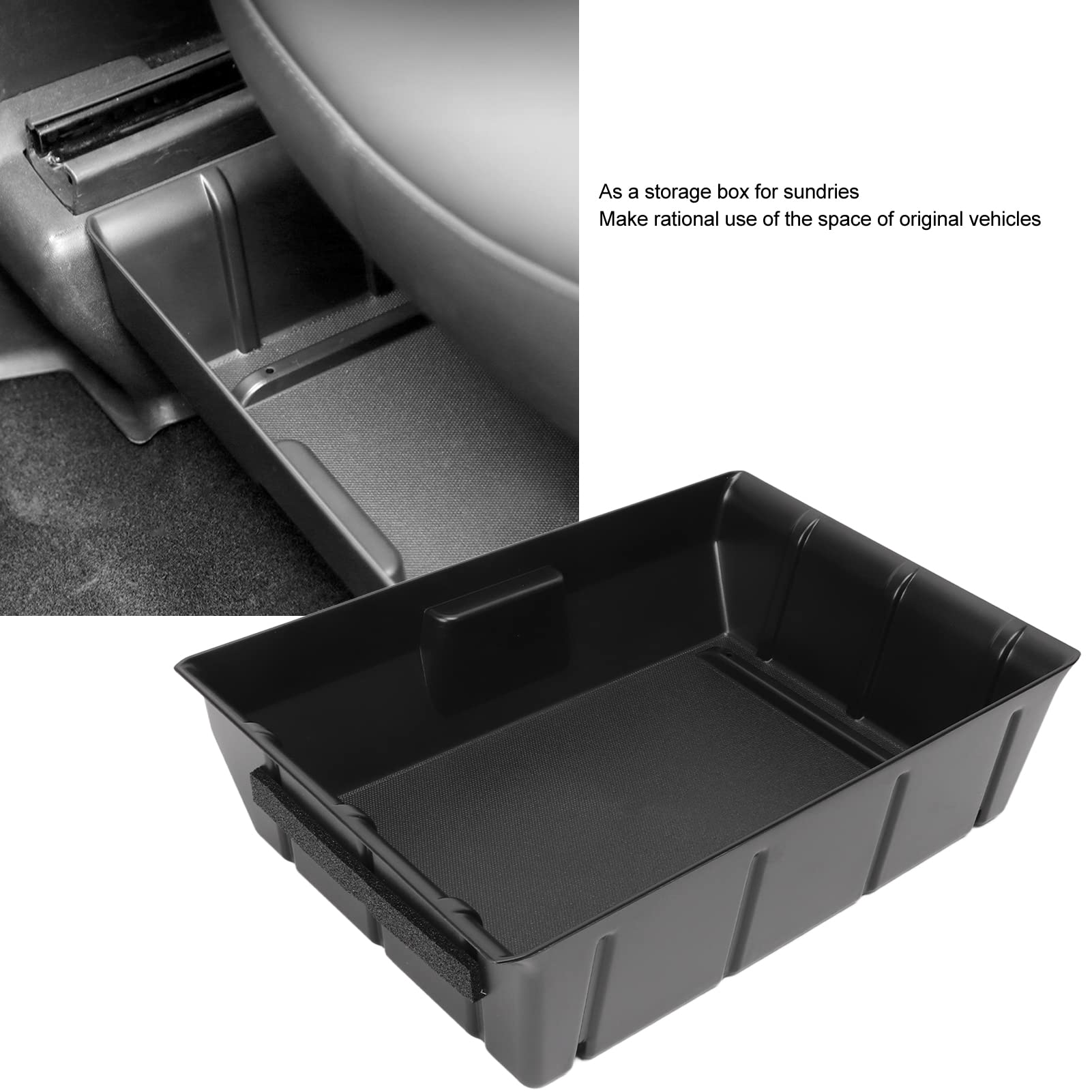 AMAKO Under Seat Storage Box: Underseat Storage for Driver and Passenger, Underseat Organizer, Tray Bin Replacement for Vehicle Tesla Model Y 2020-2022