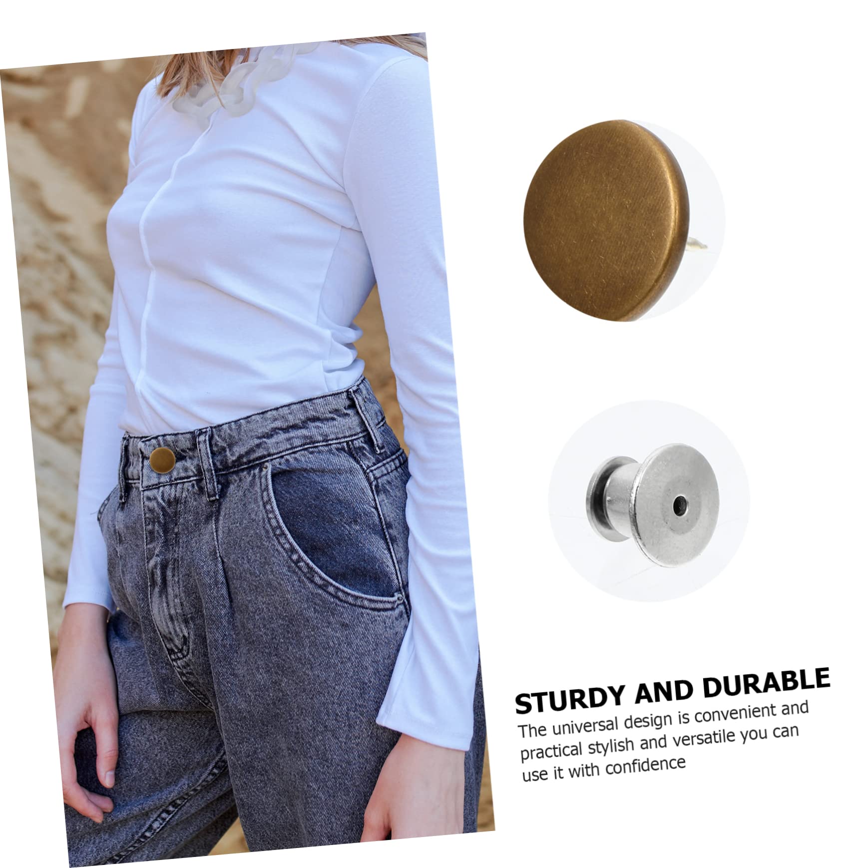 Artibetter 60pezzi Chiusure Regolabili Per Jeans Pulsanti Rimovibili Cucitura Facili Installare e Riutilizzabili Accessori Pratici