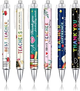 6-Piece Teacher Pen Set, Cute Ballpoint Pens for Classroom Use, Fun Writing Supplies for Educators, Teacher Appreciation Gifts, School Desk Accessories, Thank You Presents
