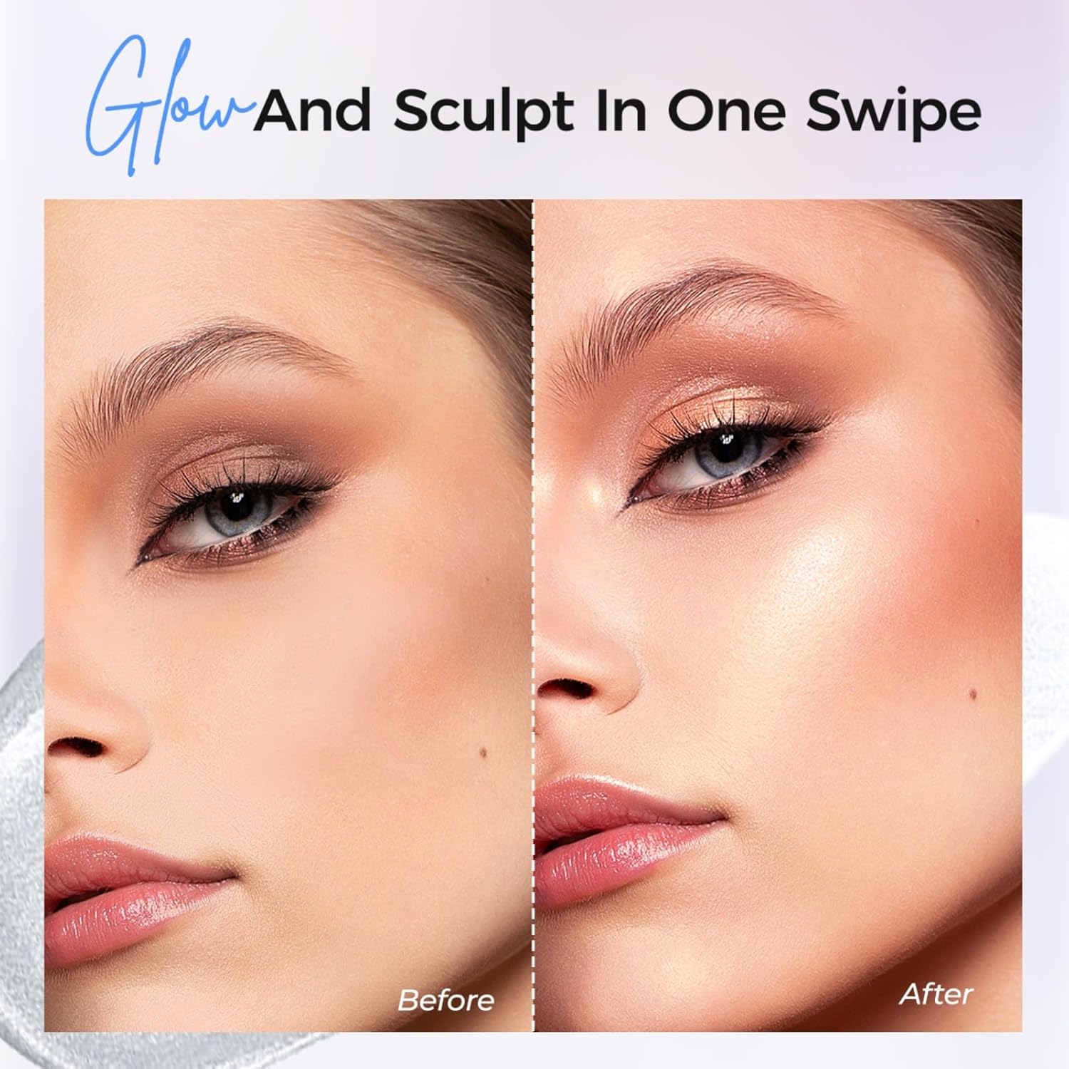 SACE LADY Highlighter Makeup, Liquid Highlighter Blendable & Long Lasting, Natural 3D Cream Highlight for Face Eyes Lips (Golden Glow, 0.13Oz) - Image 5