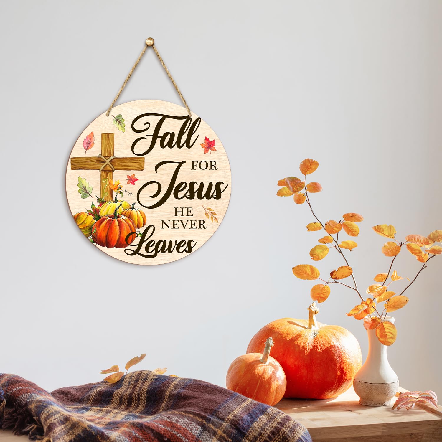 Herz-Holzschild Für Die Herbstdeko – Wand- Oder Türdekoration Mit Erntedank-Motiv