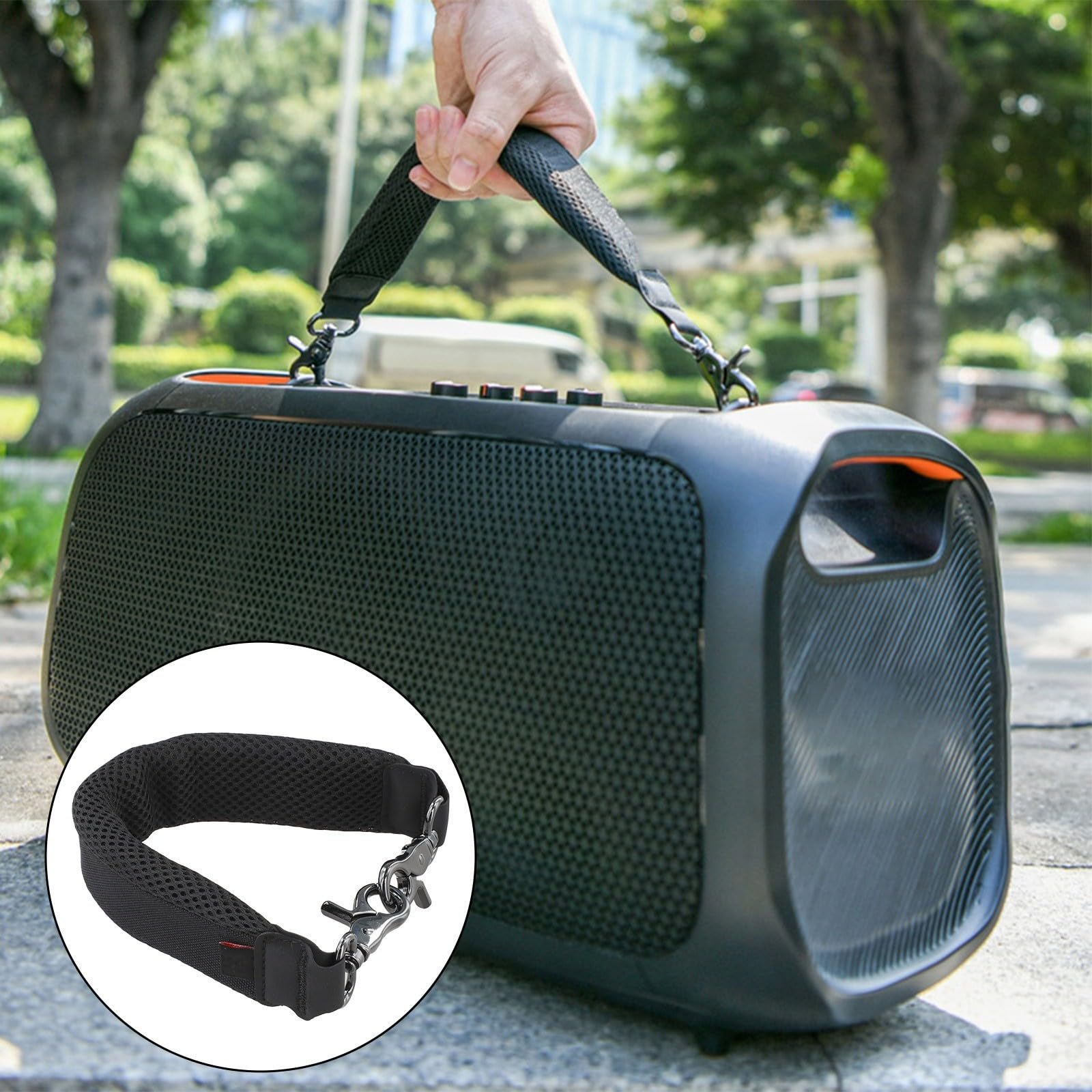 Dragonne compatible avec enceinte portable JBL pour PartyBox On-The-Go, prise en main confortable et poignée de transport pour événements en plein air, pique-niques