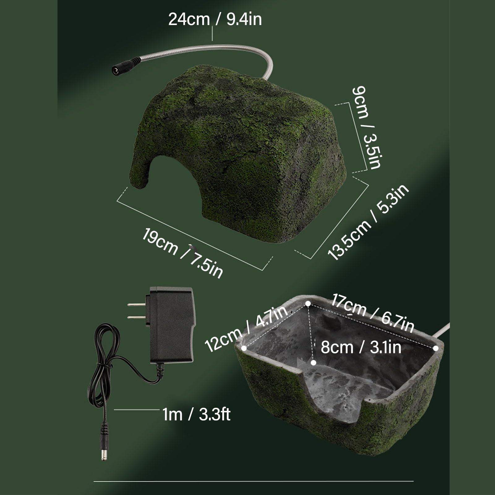 Cueva calentada para reptiles, aumenta apetito y mejora digestión, calefacción segura 12 V con construcción duradera para lagartos y serpientes