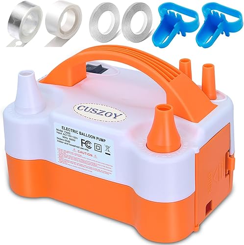 Bomba eléctrica de globo de 600 W, soplador de globos rápido con 6 kits de arco de globos, boquilla doble y 2 modos, bomba de aire portátil para