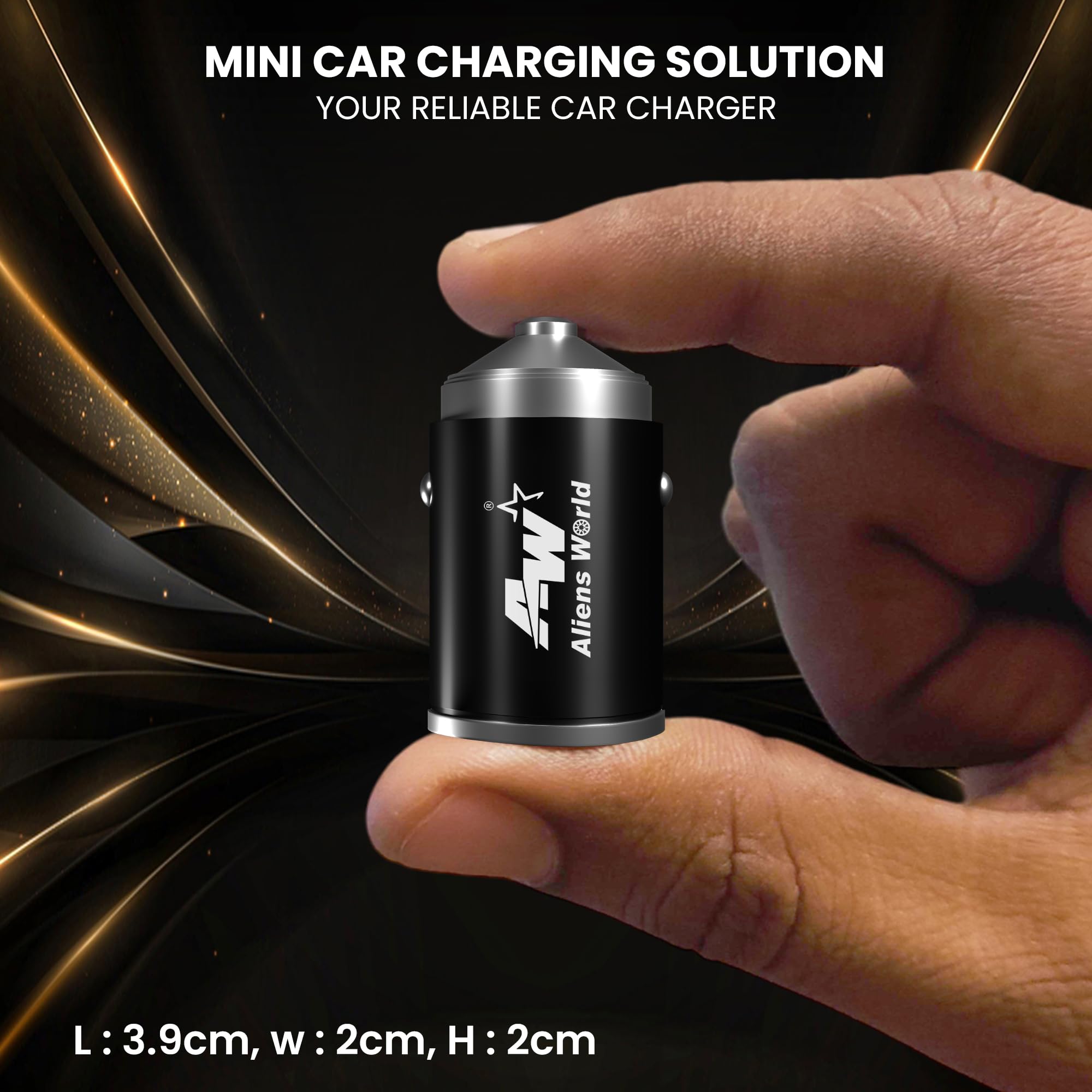 aliens world 100W PD30+QC4.0 Rocket Hidden Car Charger with Dual Output,100Watts Total, Fast Charging, Adapter for iPhone & Android Smartphones and Tablets with 3 in 1 Data Cable (Black) 2