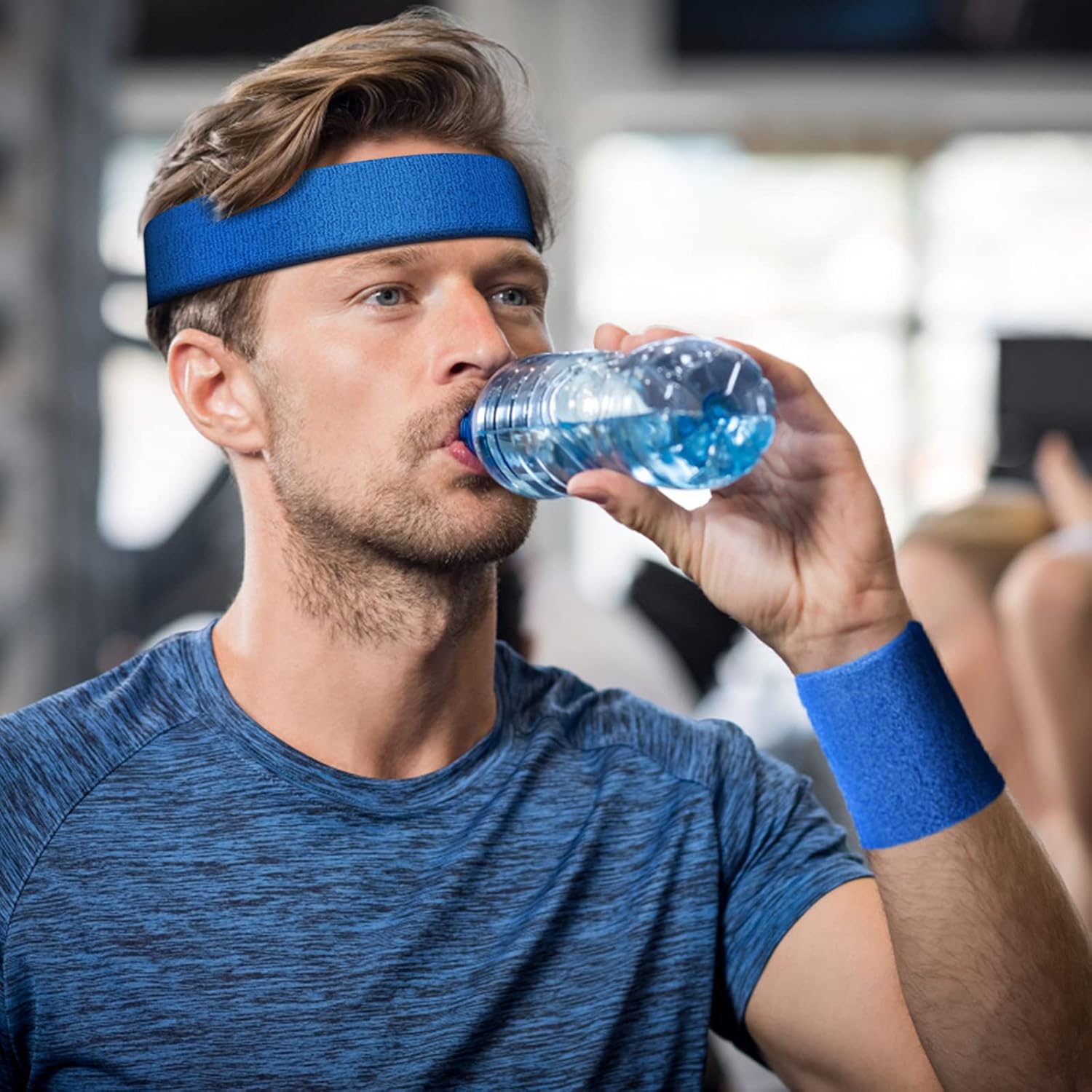 Yolev 3Pieces Sweatband Set, Sports Headband and Wristbands, Set of 1 Headband and 2 Wristbands, for Athletic Men and Women, Black and Neon Green, One Size(Light Green) - Image 8