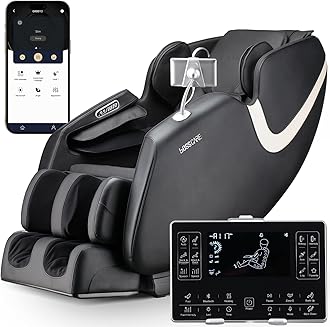 2026 Massage Chair Full Body, AI APP Control Shiatsu Zero Gravity Massage Chair with Foot Roller, Back Calf Heated, Bluetooth Speaker, Relaxing Massaging Recliner for Friend Family