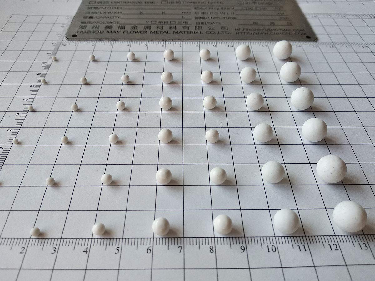 50 lbs 2 mm Durable Sphere Ball Porcelain Tumbling Media,Pellet,Stone,Nugget for Metal Part Barrel Polishing,Buffing,Burnishing,Smoothing,Cleaning in Vibratory Finishing Machine