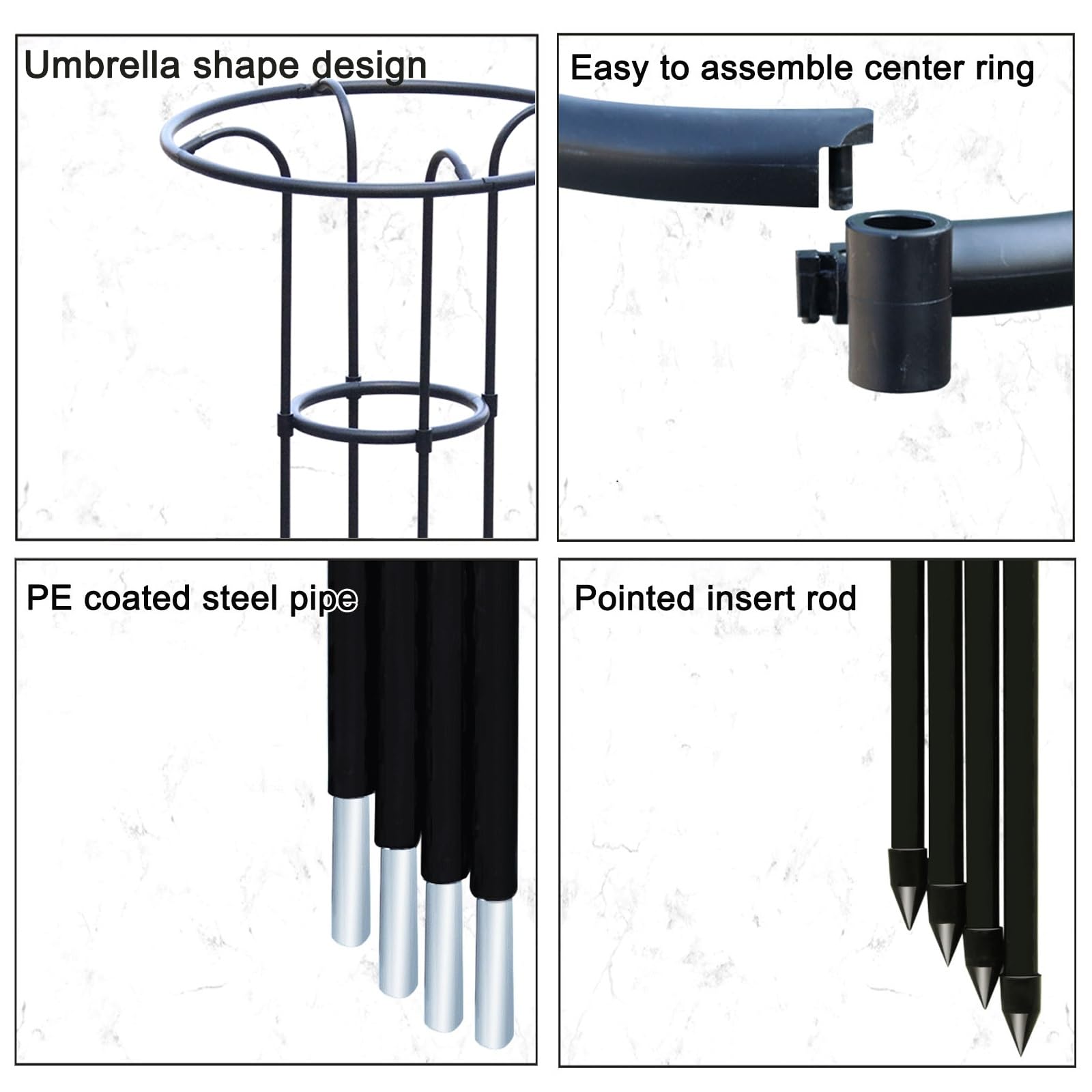 LTSRLL Obélisque De Jardin en Métal 70/100/130/160 Cm Cages Tuteurs Ø 22 Cm Support pour Plantes Grimpantes(70cm/2.3ft)
