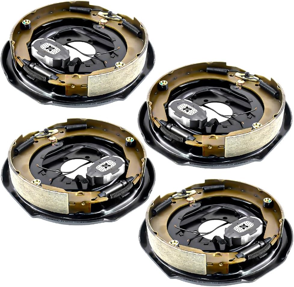 12"x 2" Electric Trailer Brake Assembly fits 7000 lbs Axle Trailers,Electric and Hydraulic Backing Plates for Braking System Part Replacement 23-108-00/23-181-00 Trailer Brakes(1 Right + 1 Left)