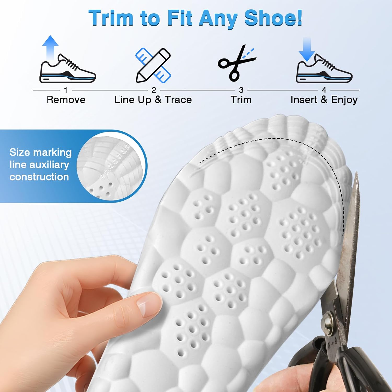 2 Pairs 4D Cloud Insoles-Steppers Insoles for Men & Women,Super Soft Memory Foam Shock Absorption Anti-Fatigue Insoles,Relieve Foot Pain,for Hiking,and Standing All Day - Image 5