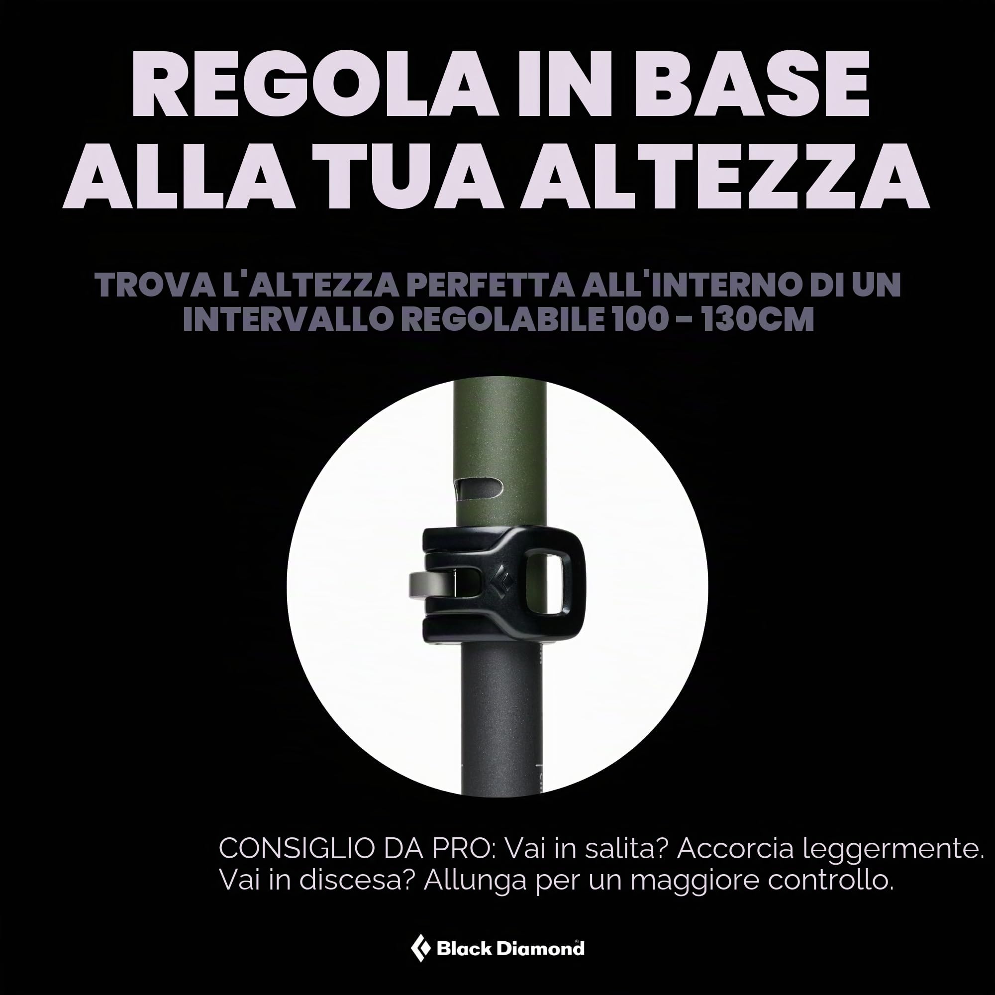 Bastoni da trekking in sughero nero diamante alpino