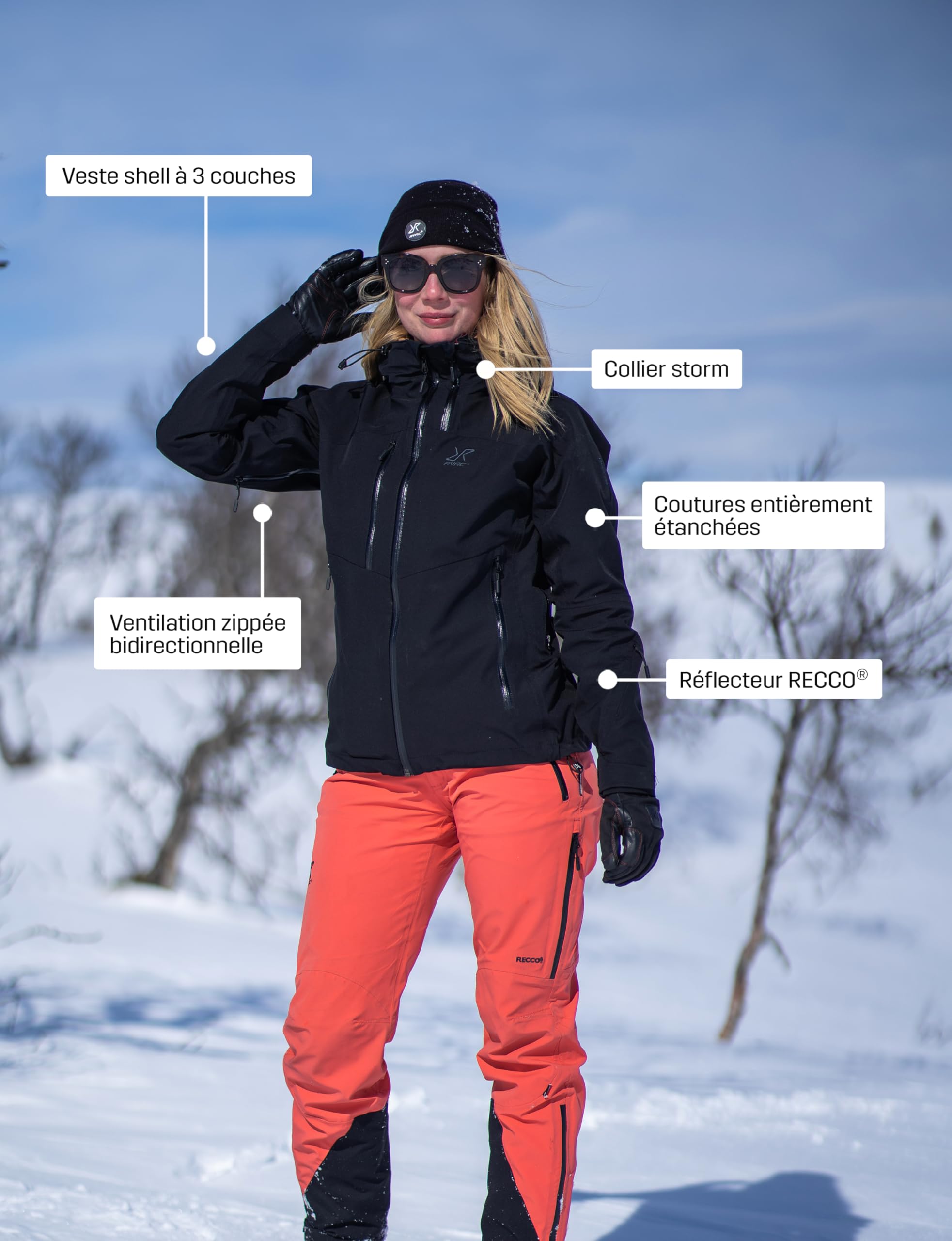 RevolutionRace Cyclone 3L Shell Jacket pour Femme, Veste Imperméable avec Réflecteurs Recco pour la Randonnée