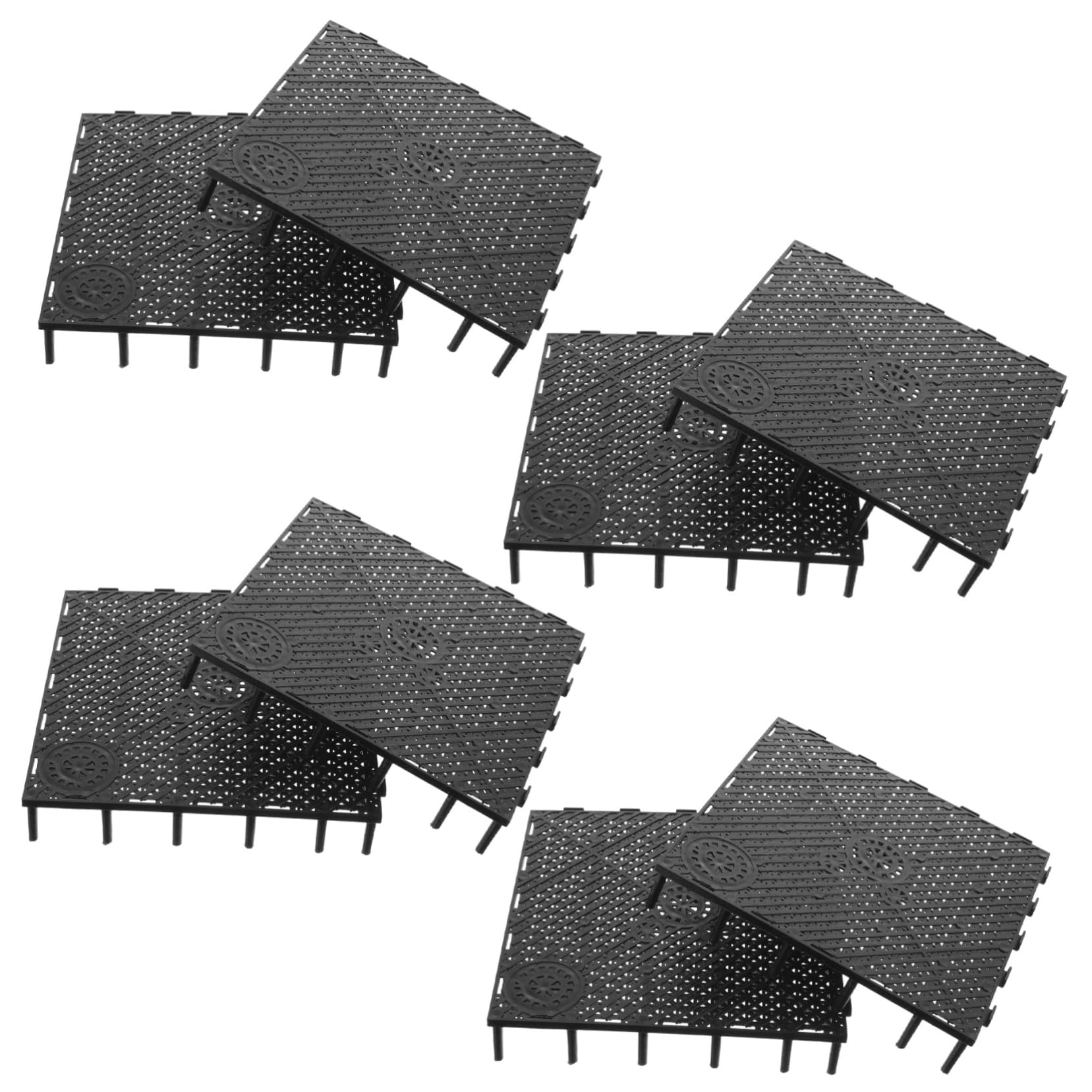 Levemolo 2sets Fisch Tank Bodenplatte PVC Platte Für Aquarium Sauber Spleißen Design Schwarz 20 Stücke * 2
