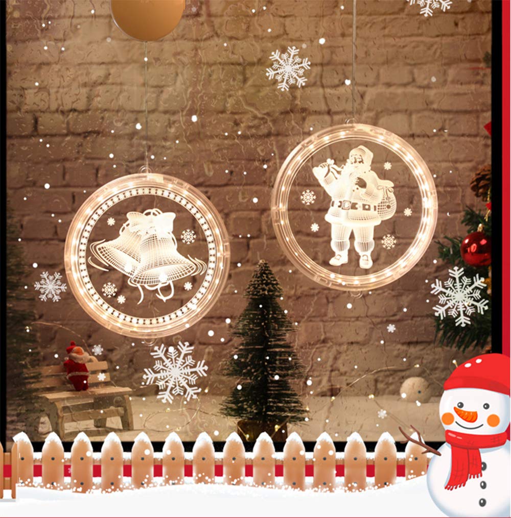 Luces de noche de Navidad colgantes, 5 luces de cortina 3D con control remoto para exteriores, luces de cadena para interiores, lámpara de cadena de hadas para ventana, luces de decoración de Navidad