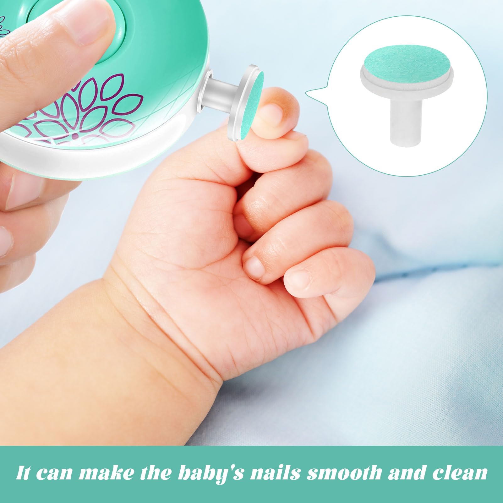 30PCS Baby Nail Trimmer Replacement Pads for Babies 12 Months and Up,Electric Baby Nail Grinding Heads for Newborn Infant Toddler Nail Care - Image 4