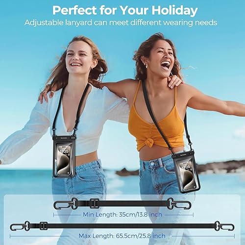 Miniatura 7 de SYNCWIRE Funda impermeable para teléfono, paquete de 2 bolsas impermeables IPX8 doble espacio para iPhone 15 14 13 12 Pro Max XR X SE 2022 8 Samsung