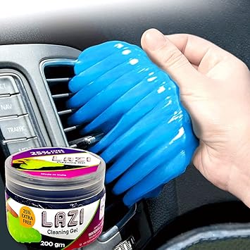 LAZI (200 gm X Pack of 1) Multipurpose Car AC vent Interior Dust Remover Gel Cleaning Gel Jelly Detailing Putty Cleaner Kit Universal Car Interior, Keyboard, PC, Laptop, Electronic Gadget Cleaning Kit