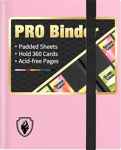 Fabmaker Carpeta de tarjetas, carpeta de tarjetas coleccionables de alta calidad con 9 bolsillos con capacidad para 360 tarjetas, elegante álbum de