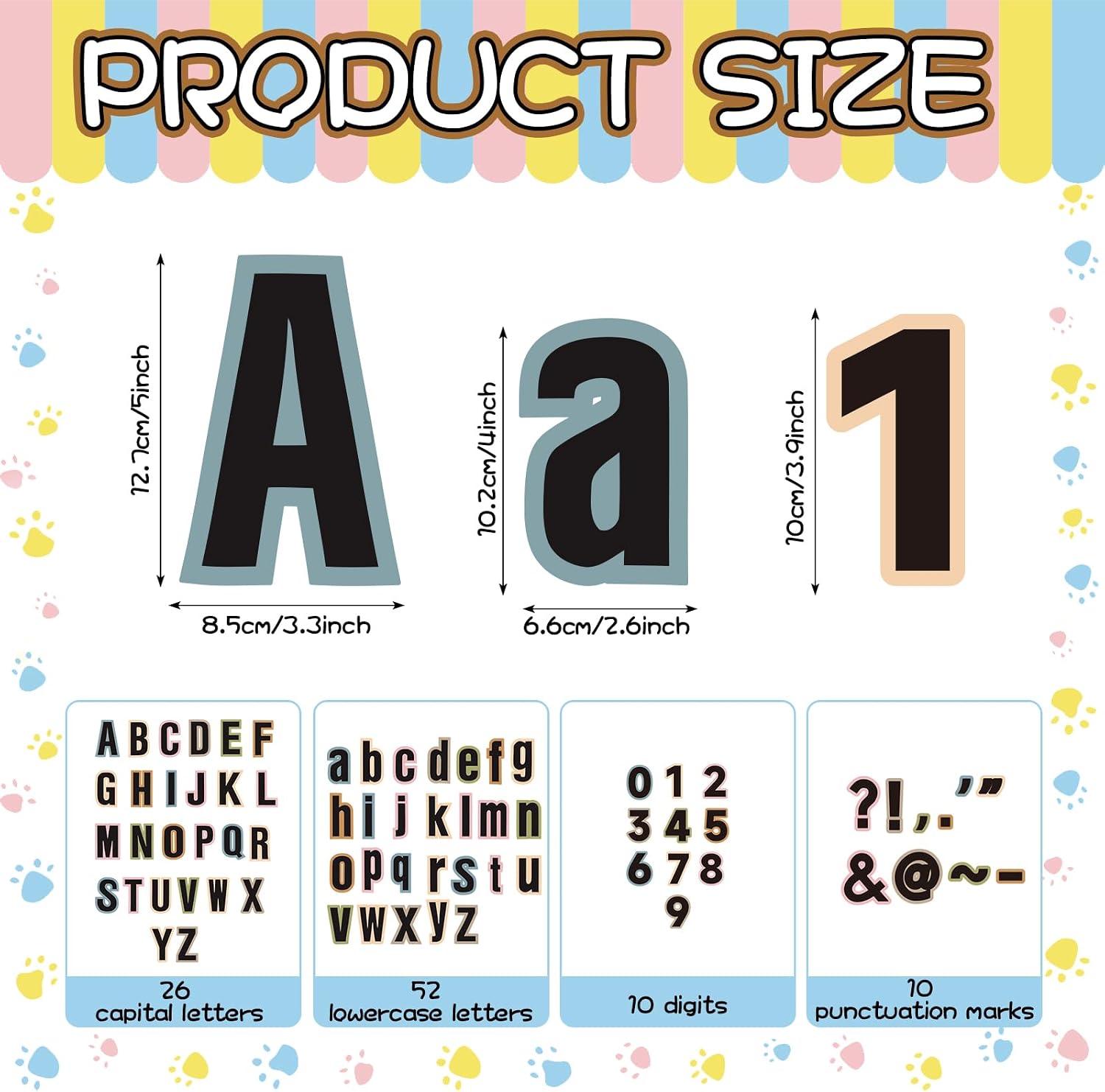 5 Inch Large Magnetic Letters for Whiteboard, Neutral Bulletin Board Letter | 98 Pcs Alphabet Numbers Magnets Set, Neutral Bulletin Board Letter Combo Pack, for Teacher Back to School Classroom Decor