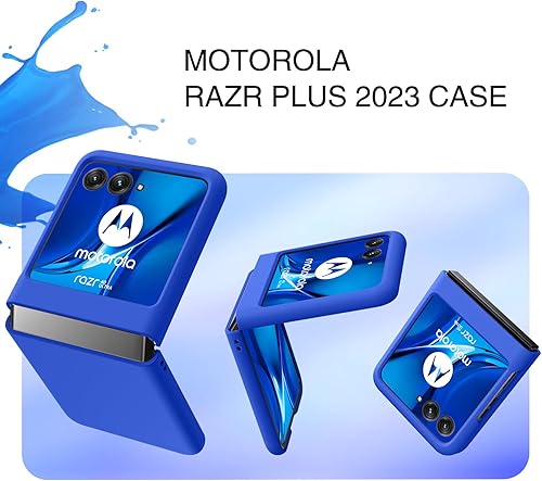 Miniatura 2 de BENTOBEN Funda para teléfono Motorola Razr Plus 2023, antihuellas y protección contra arañazos, color azul