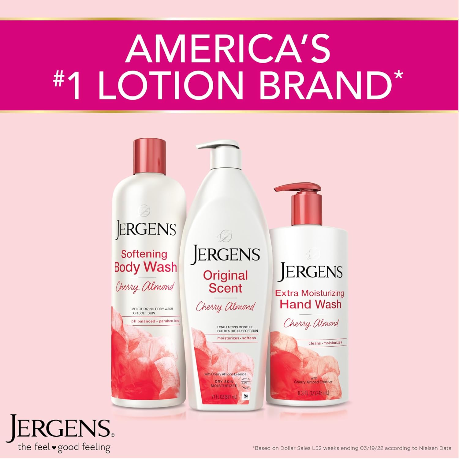 Jergens Original Scent Dry Skin Body Lotion, Hand and Body Moisturizer, Cherry Almond Essence, Dermatologist Tested, 3 Oz, Pack of 8 - Image 7