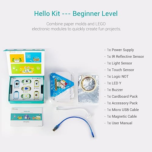 Miniatura 6 de Módulos de sensor para principiantes de programación, no requiere codificación, kit de aprendizaje de programación, juguetes de proyecto STEM, kit
