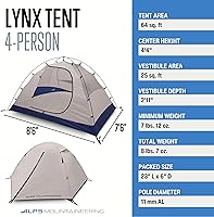 Vista 5 de ALPS Mountaineering Tienda de campaña y mochilero para 4 personas Lynx