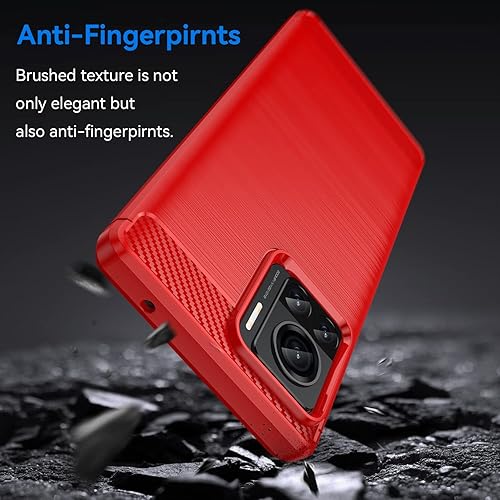 Miniatura 3 de Monwutong Funda delgada para Motorola Edge 30 Ultra, diseño de fibra de carbono suave con grado militar, a prueba de golpes y protección de lente de