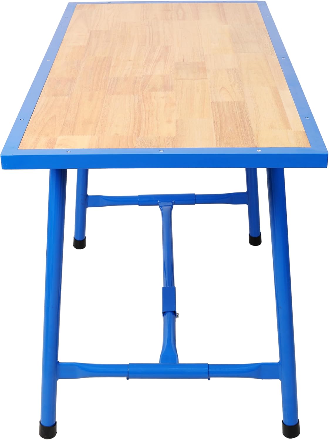 Folding Workbench, Portable Work Table and Shop Bench, 660 lb Capacity, 47 x 24.5 in Wooden Top on Steel Frame, Foldable Design for Garage DIY Woodworking, Blue