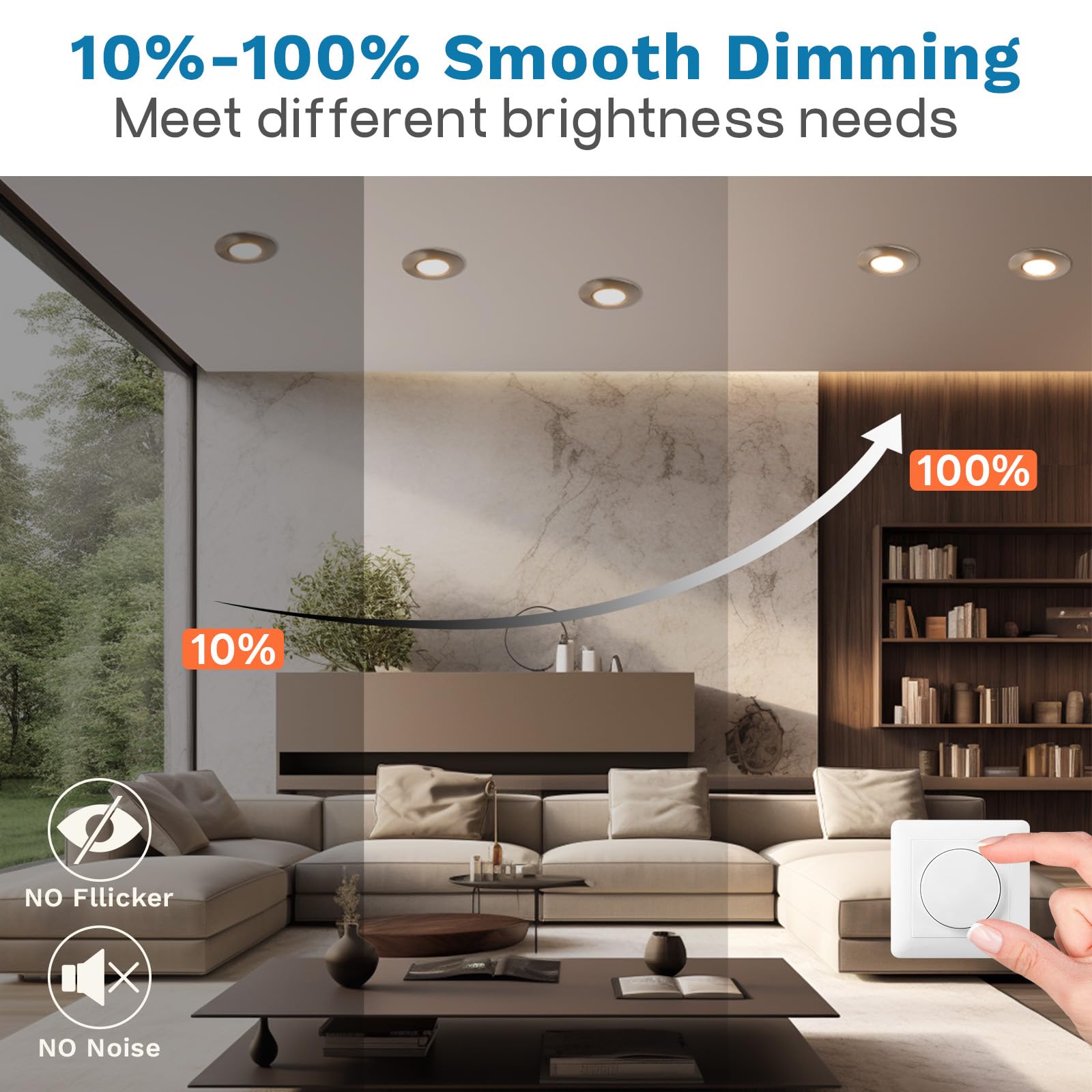 LED Recessed Spotlight 5W Extra Flat LED Spotlight Dimmable 68 mm Adjustable Recessed Spotlight 45° Ceiling Spotlight Warm White 3000K Neutral White 4000K Cool White 6000K LED Spotlight for Living - Image 4